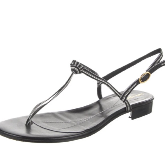 KATE SPADE Leather with Ribbon T-Strap Sandal - Picture 2 of 8